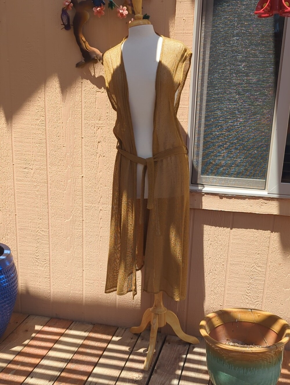 Sheer Golden Duster Cardigan